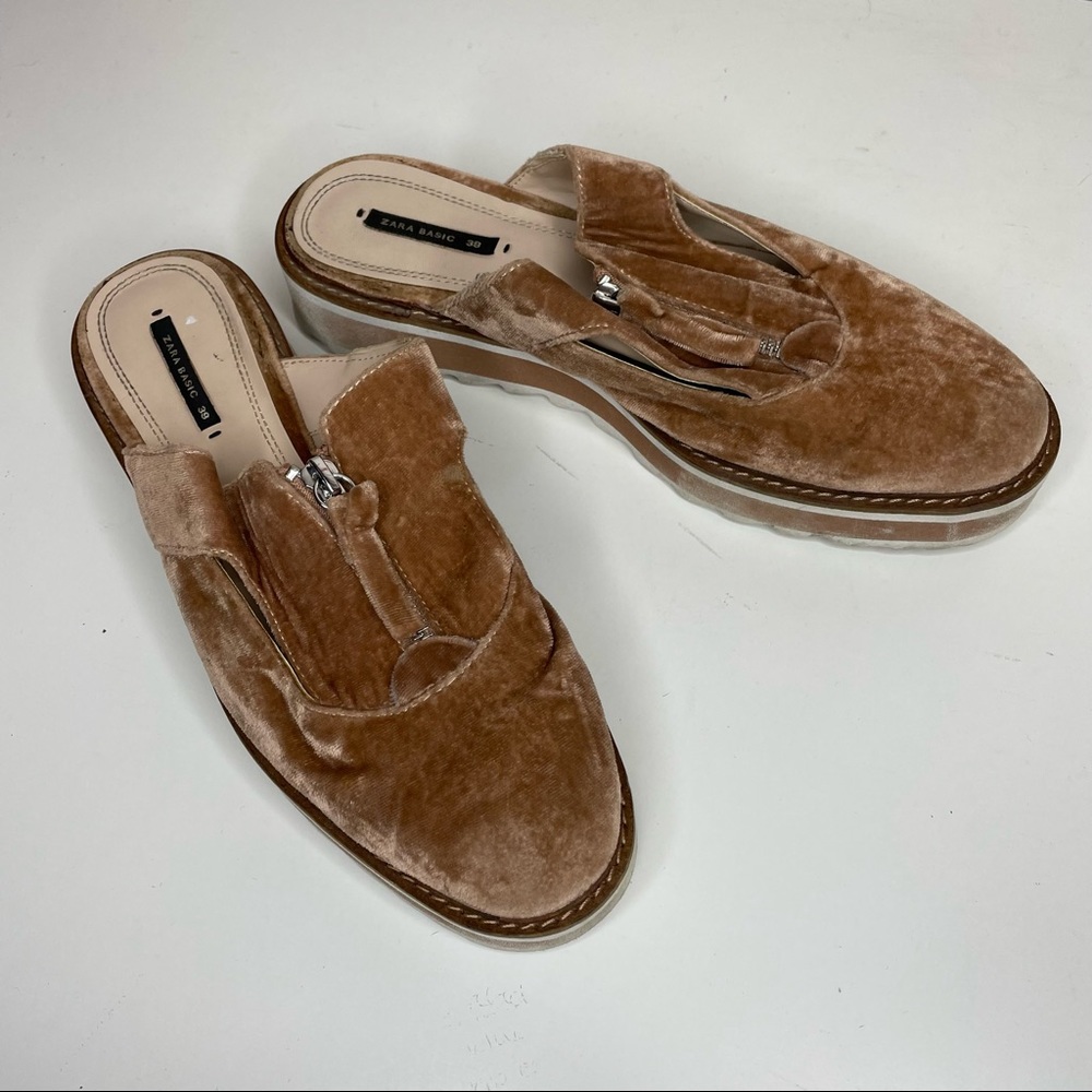 Zara slip on platform loafer mule